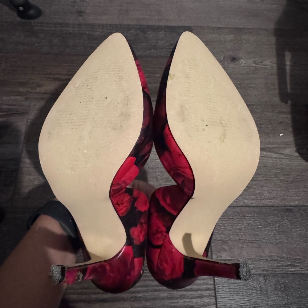 Red Floral High Heels